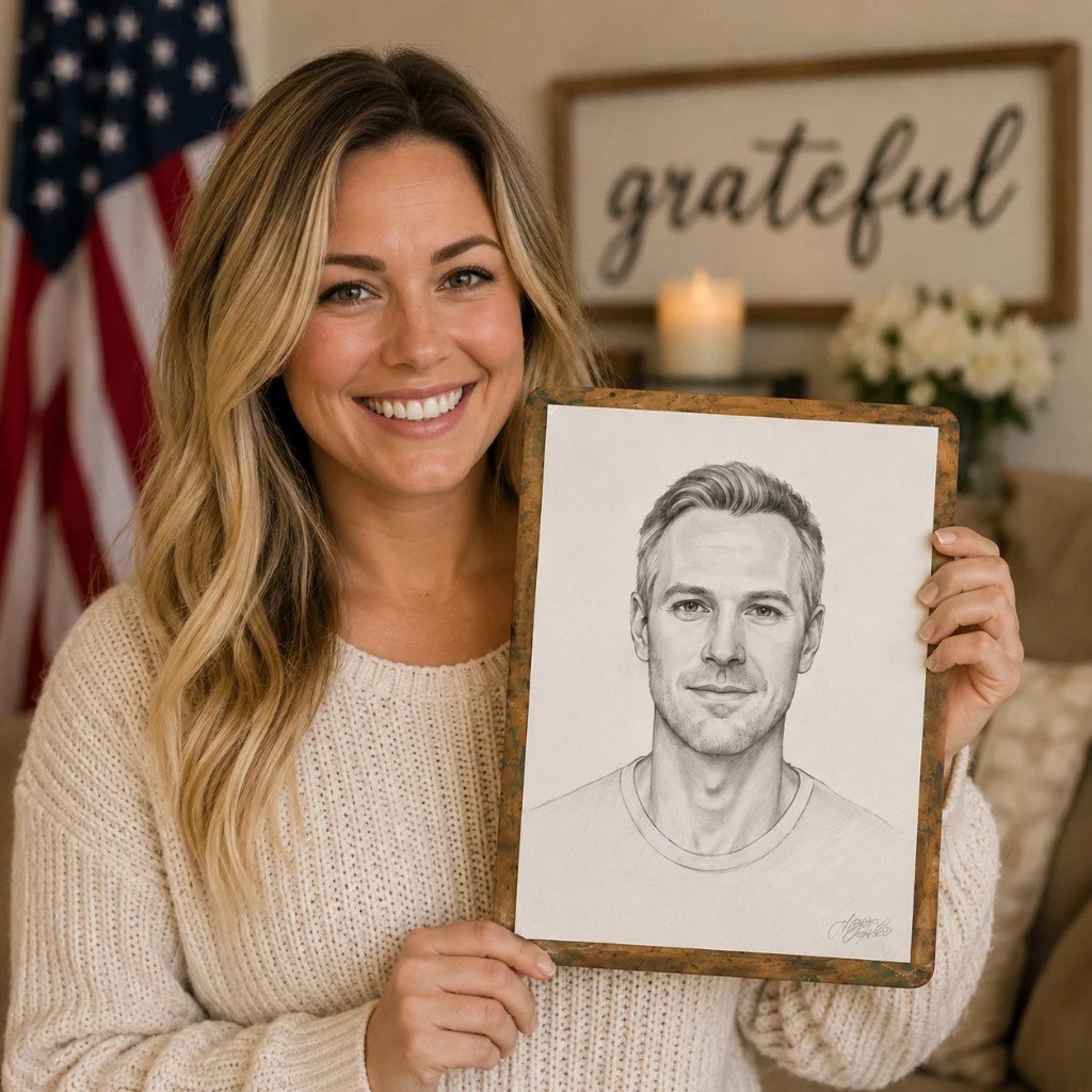 Camille D holding her Astro Lover Sketch Vedic astrology sketch review photo Austin Texas